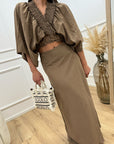 Top "Capri" biscotto in misto lino
