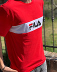 T shirt rossa con logo