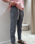 Pantalone chino mélange blu con pinces