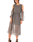 Vestito a quadretti con spalle scoperte