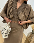 Top "Capri" biscotto in misto lino