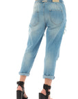 Jeans strappato con logo