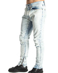 Jeans Biker chiari con zip Agostino