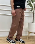 Pantaloni cognac fit morbido