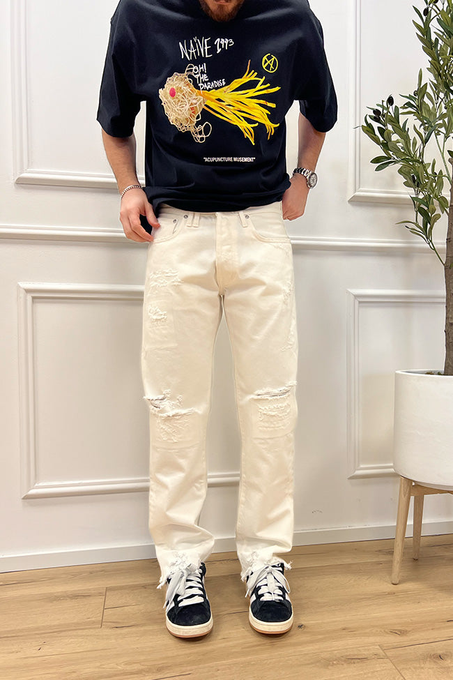 Jeans regular bianco straight &#39;90s