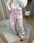 Jeans "Coco" tie dye lilla loose fit