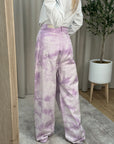 Jeans "Coco" tie dye lilla loose fit