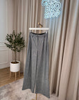 Pantaloni in lurex argento con pinces