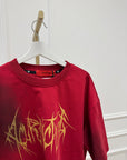 T shirt Thunderstroke rossa stampa logo