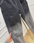 Jeans tie dye nero e grigio