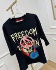 T shirt Freedom nera