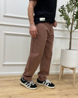 Pantaloni cognac fit morbido