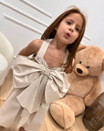 Vestito nude con fiocco