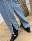 Jeans "Jodie" lavaggio chiaro con spacchi