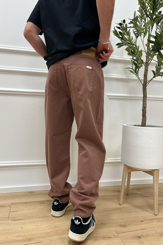 Pantaloni cognac fit morbido