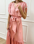 Vestito Eda rosa kimono