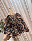 Maglia leopardata con maniche arricciate