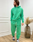 Joggers verde ricamo logo W