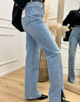 Jeans "Jodie" lavaggio chiaro con spacchi