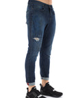 Jeans lavaggio scuro con patch