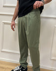 Pantaloni Jacob verde oliva fit regolare