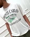 T shirt panna stampa "Tennis Club"