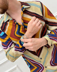 Camicia multicolor stampa geometrica