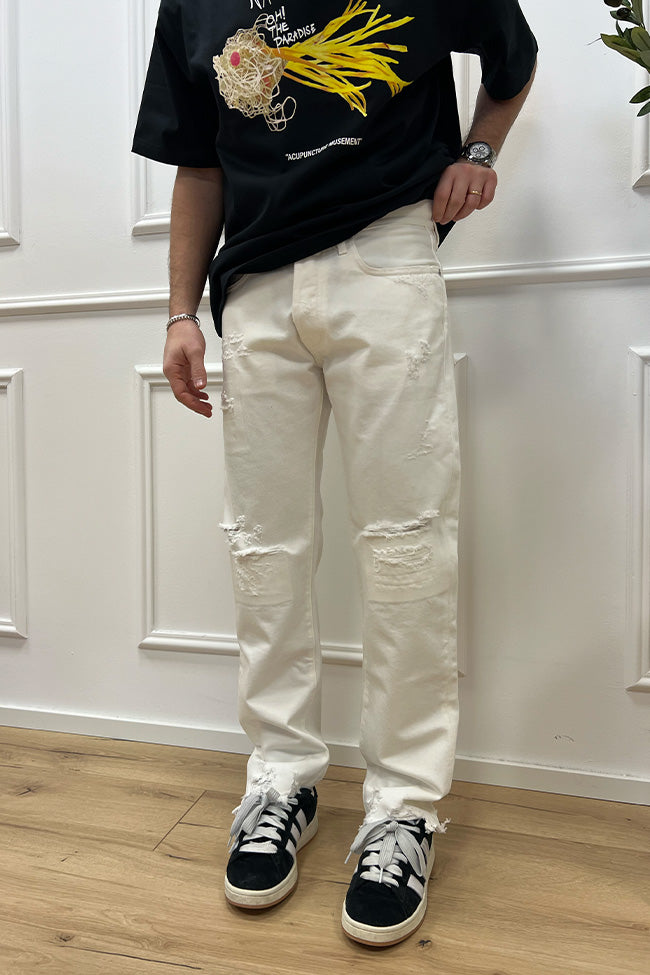 Jeans regular bianco straight &#39;90s