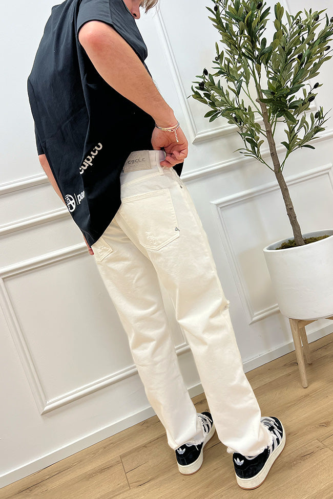 Jeans regular bianco straight &#39;90s