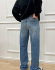 Jeans wide straight lavaggio vintage