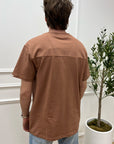 T shirt cognac basic con patch logo