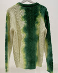 Maglione con trecce verde effetto candeggio