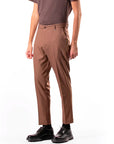 Pantalone nero regular fit in twill di viscosa