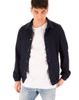 Bomber in denim scuro