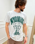 T shirt grigio chiaro con stampa verde